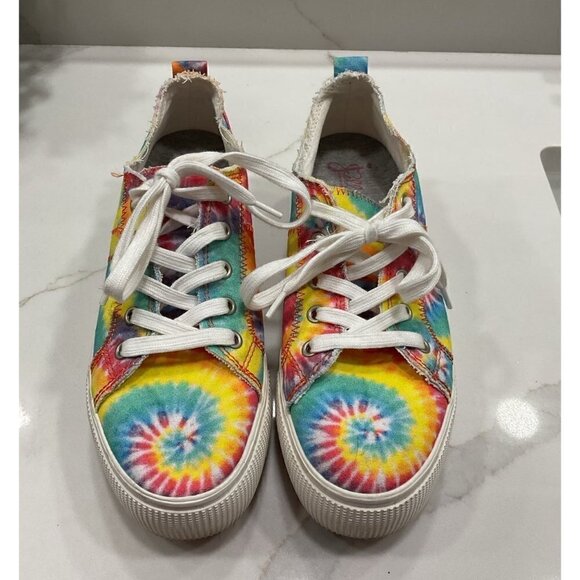 Jelly Pop Platform Chunky Tie Dye Sneakers 8 - Picture 1 of 7